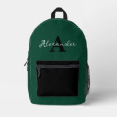 Personalised Name Initial Backpack for kids  プリントバックパック (正面)