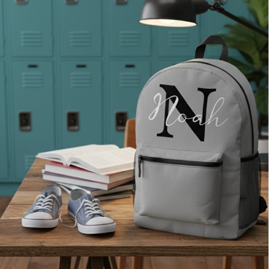 Personalised Name Initial Backpack for kids  プリントバックパック