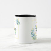 Personalised Name Mug • Gold and Floral Initial マグカップ (中央)