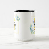 Personalised Name Mug • Gold and Floral Initial マグカップ (中央)