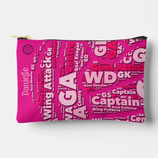 Personalised Netball Makeup Bag アクセサリーポーチ (正面)