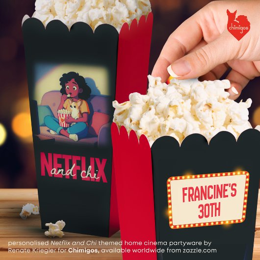 Personalised Netflix and Chi Chihuahua Popcorn フェイバーボックス