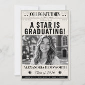 Personalised Newspaper Graduation Announcement 招待状 (正面)