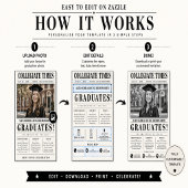 Personalised Newspaper Graduation Invitation 2026 招待状