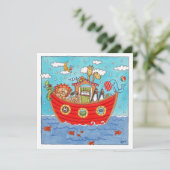 Personalised Noah's Ark Birthday Invitation (スタンド正面)