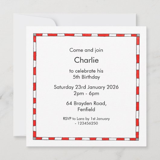 Personalised Noah's Ark Birthday Invitation (裏面)