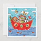 Personalised Noah's Ark Birthday Invitation (正面)