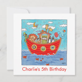 Personalised Noah's Ark Birthday Invitation