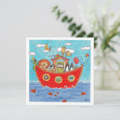 Personalised Noah's Ark Birthday Invitation (スタンド正面)