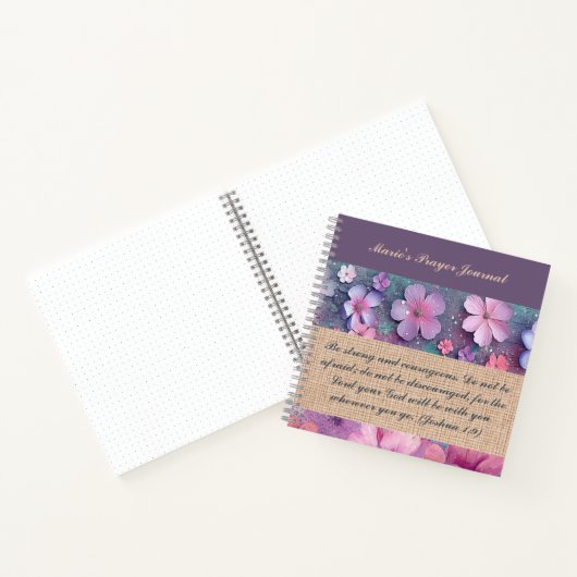 Personalised Notebook - Colourful Glitter Flowers ノートブック (内部)