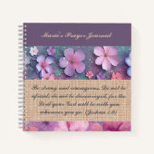 Personalised Notebook - Colourful Glitter Flowers ノートブック (正面)