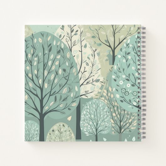 Personalised Notebook - Pastel Green Forest ノートブック (裏面)
