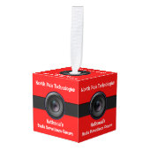 Personalised Novelty Santa Camera Cube Ornament キューブオーナメント (正面アングル)