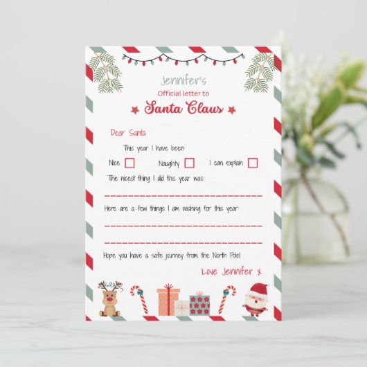 Personalised Official Letter to Santa North Pole 招待状 (スタンド正面)