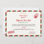 Personalised Official Nice List Certificate Santa 招待状 (正面)