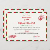 Personalised Official Nice List Certificate Santa 招待状 (正面/裏面)