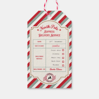 Personalised Official North Pole Santa Gift Tags ギフトタグ