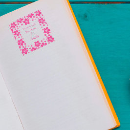 Personalised Oriental Flower This Book Belongs To セルフインキングスタンプ