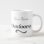 Personalised Outdoorsy Cute Custom Gift her name ジャンボコーヒーマグカップ (右)