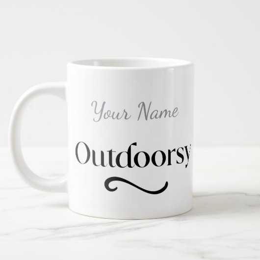 Personalised Outdoorsy Cute Custom Gift her name ジャンボコーヒーマグカップ (左)