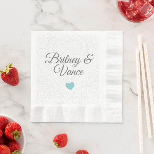 Personalised Paper Wedding Napkin 縁ありランチョンナプキン (インサイチュ)