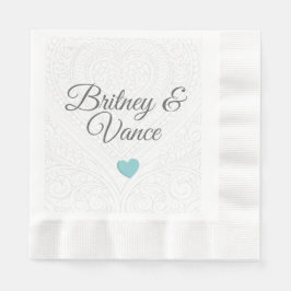Personalised Paper Wedding Napkin 縁ありランチョンナプキン