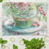 Personalised Pastel Pink & Green Christmas Kitchen キッチンタオル (折り畳み)