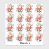 Personalised Penguin Cupid Sticker Pack シール (シート)