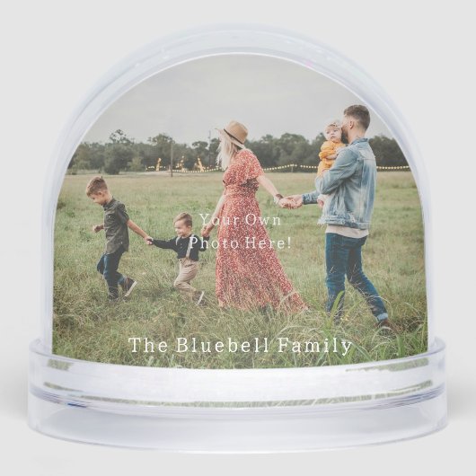 Personalised Photo And Text Snow Globe. (正面)