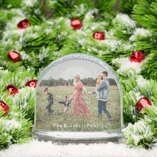 Personalised Photo And Text Snow Globe. (クリスマス)