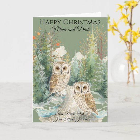 Personalised Photo Christmas Card for Parents カード (黄色い花)