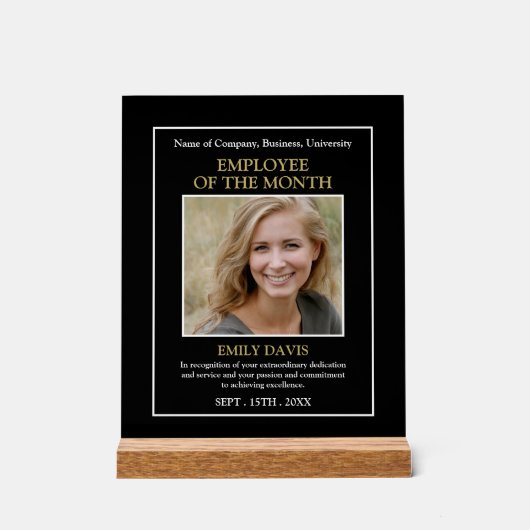 Personalised Photo - Employee Award アクリルサイン (正面)