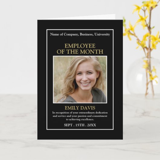 Personalised Photo - Employee Award Card カード (黄色い花)