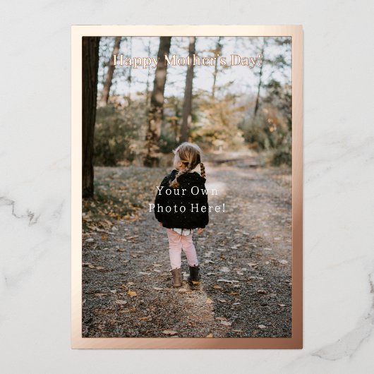 Personalised Photo Foil Mother's Day Card. 箔招待状 (正面)