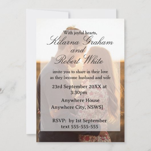 Personalised Photo Wedding Invitation 招待状 (正面)