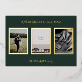Personalised Photos Merry Christmas Card. 箔招待状