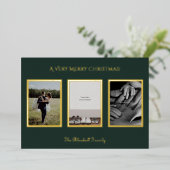Personalised Photos Merry Christmas Card. 箔招待状 (立ち正面)