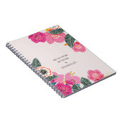 PERSONALISED Pink Abstract Flowers Notebook ノートブック (右側)