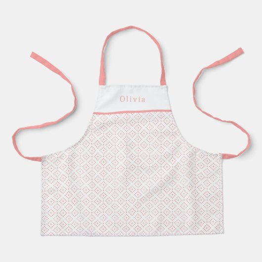 Personalised Pink Dot Shapes Apron. エプロン (正面)