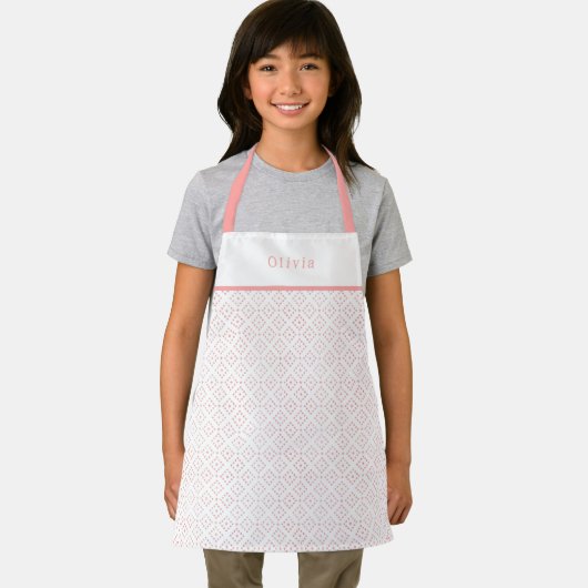 Personalised Pink Dot Shapes Apron. エプロン (インサイチュ)