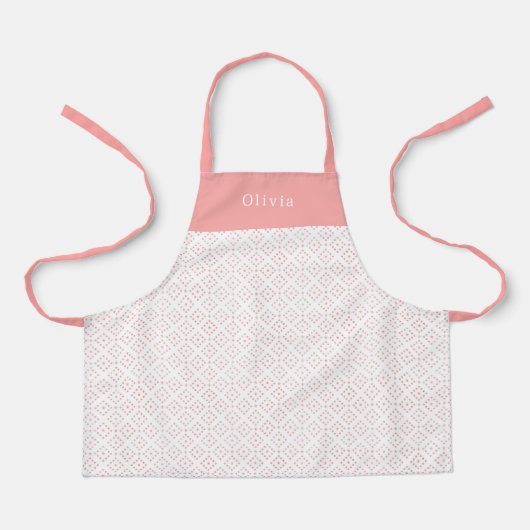 Personalised Pink Dot Shapes Apron. エプロン (正面)