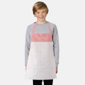 Personalised Pink Dot Shapes Apron. エプロン (着用した状態)