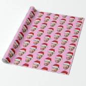 Personalised Pink Face Santa Hat Gift Wrap ラッピングペーパー (アンロールド)