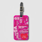 Personalised Pink Netball  ラゲッジタグ (正面縦)