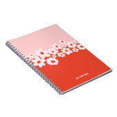 PERSONALISED Pink Red Flower Pattern Notebook ノートブック (右側)