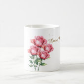 Personalised Pink Rose Floral Classic Mug コーヒーマグカップ (中央)