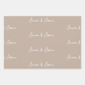 Personalised Pink Rose Wedding  ラッピングペーパーシート (正面3)