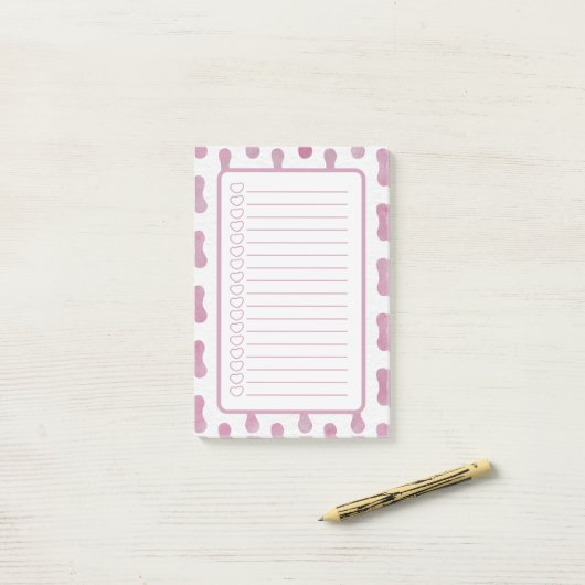 Personalised Pink Shapes Note List. ポストイット (デスク上)