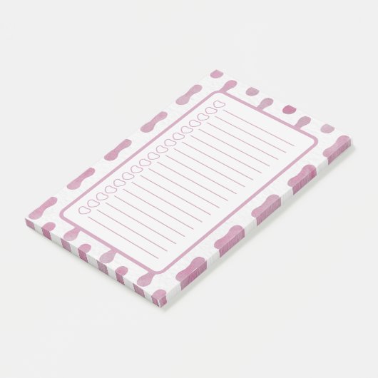 Personalised Pink Shapes Note List. ポストイット (アングル)
