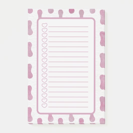 Personalised Pink Shapes Note List. ポストイット (正面)